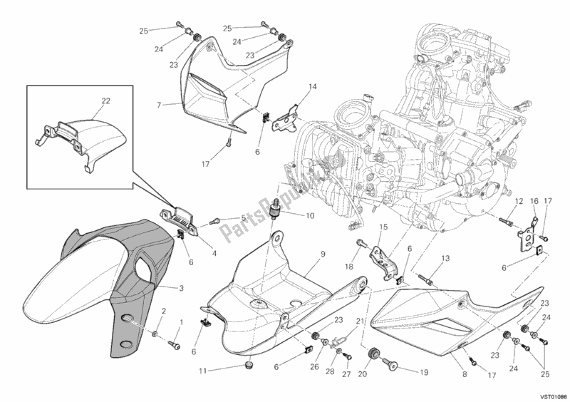 Toutes les pièces pour le 34b - Carénage du Ducati Multistrada 1200 S Touring USA 2011